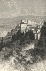 Exterior View of the Alhambra (engraving)