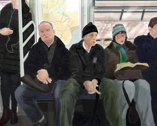 Commuters On the F Train