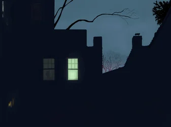 Couple In Window at Night, Brooklyn