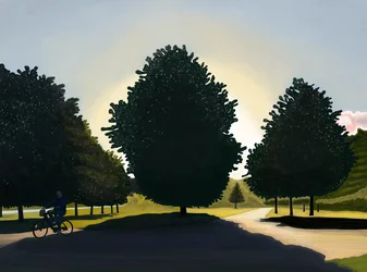 Cyclist, Dawn, Hyde Park