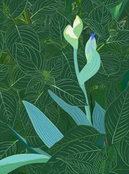 Iris and Hydrangea