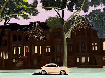 Lone Car on Block