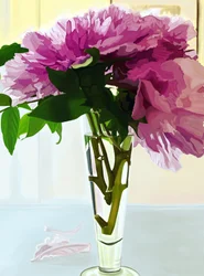 Magenta Peonies in Vase