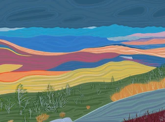 View of the Catskill Mountains In Fall