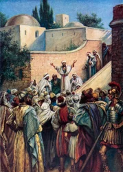 Peter tells them about Jesus