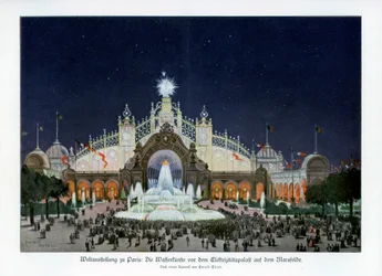 Fountains at the Palace of Electricity, Champ de Mars, Paris World Exposition 1889