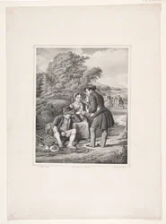 A Man Teasing a Peasant Girl