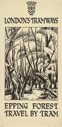 Epping Forest, Travel by Tram, London County Council LCC Tramways poster, 1922