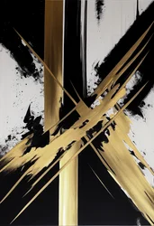 Contemporary Gold Black Painting