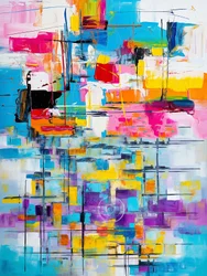 Fluid Abstract Art Painting Full Colors, Fine Art Prints