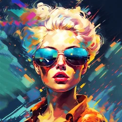 Singer Sunglasses Fashion, Abstract Painting