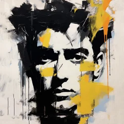 James Dean portrait face, Picasso style
