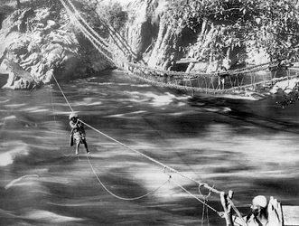 Rope Bridge, Jhelum Valley, Kashmir, India, c1900