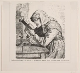 An Old Woman Reading