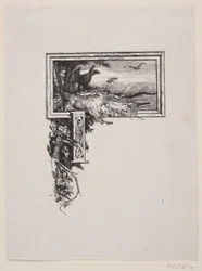 Initial vignette. "J" with an Eagle