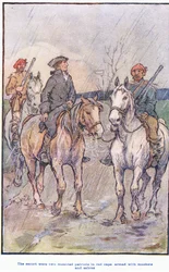 The escort were mounted patriots in red caps, armed with muskets and sabres