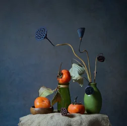 Autumn Persimmon Still Life
