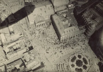 Cityscape with Blimp Shadow