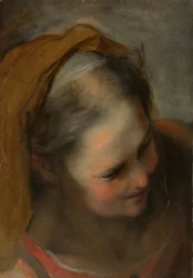 Head of an Old Woman Looking to Lower Right