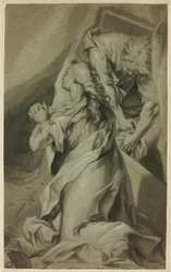 Kneeling Magdalene and Tomb Attendant