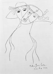 Drawing to Illustrate One of his Own Poems, made in Buenos Aires