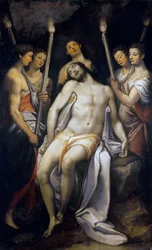 Dead Christ Supported by Angels