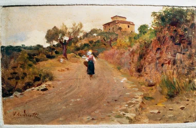 Farmer on the street, ca 1900