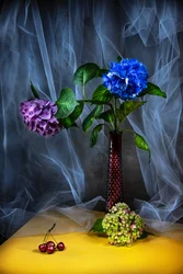 Vibrant Hydrangeas Still Life