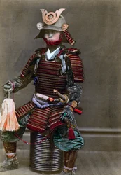 A samurai in armour, Japan