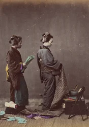 Putting on the Obi or Girdle