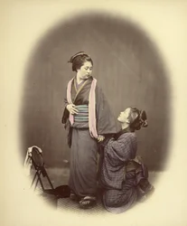 Putting on the Obi, or Girdle