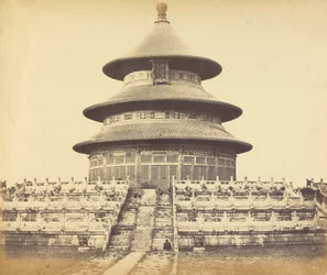Sacred Temple of Heaven Where the Emperor Sacrifices Once a Year in the Chinese City of Peking, October