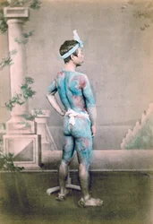 Tattooed Japanese groom betto, Japan
