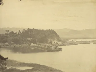 Tea House at Kanazawa, Hirakata Bay from Kyurantei