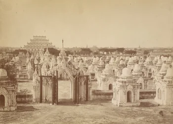 The 450 Pagoda from the Central Pagoda - Mandalay
