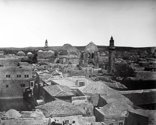 View of the Church of the Holy Sepulchre and Pool of Hezekiah, Jerusalem