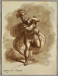 Blinded Soldier (Detail) from the Conversion of St. Paul, Study after Agostino Carracci