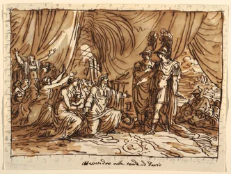 Ceiling Design, Alexander and the Family of Darius, the Clemency of Alexander, Sala di Alessandro, Palazzo Naldi, Faenza