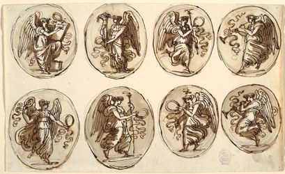 Ceiling Design, History, Abundance in Six Ovals, Sala di Ercole ed Ebe, Palazzo Gessi, Faenza