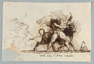 Hercules Renders Horn from Bull Achelous