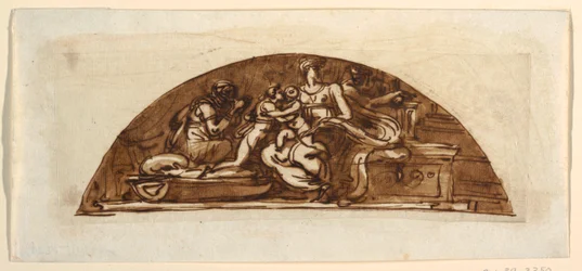 Lunette of Holy Family with St. Elizabeth and St. Joseph