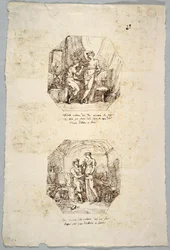 Project for Two Octagonal Paintings: Daedalus using Breasts of Hebe as Model for Bowl for Jupiter. Hebe Receives this Bowl from Him.