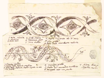 Recto: Two Friezes with Flowers Verso: Sketch for a Decorative Painting