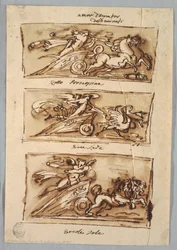 Three Panels with Cupids