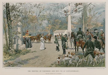 The meeting of Napoleon and Pius VII at Fontainbleau