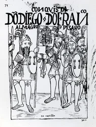 Conquistadors Diego de Amagro and Francisco Pizarro Reconciled at Castille