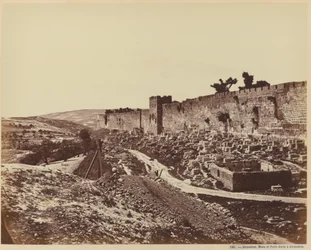 Jerusalem. Walls and the Golden Gate in Jerusalem.