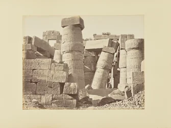 Karnak. Ruins of the hypostyle hall, interior view, Egypt