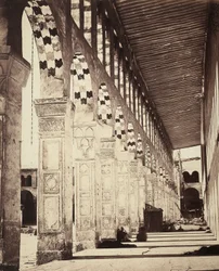 View of the colonnade in the Omayyade Great Mosque, Damascus, Syria