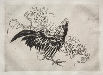 Dinner Service Rousseau Service: Rooster and Morning Glories No. 25, 1866